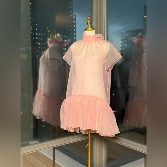 🆕 SIMKHAI 🧿 NWT Beaux Tiered Babydoll Mini Dress, Ballet Pink - Sz US 4 - Picture 3 of 14